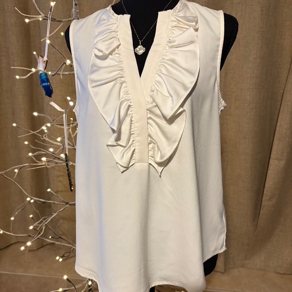 J.Crew Ruffle Front Sleeveless Blouse – White (NWT) - Picture 5 of 6